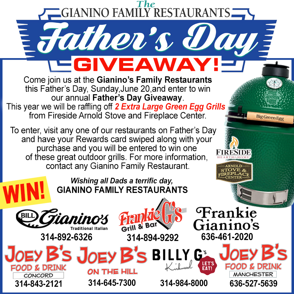 Try our #FathersDay #FamilyMeals! You could WIN a @BigGreenEgg !!! @JoeyBsConcord1 #FoodandDrink #StLouis