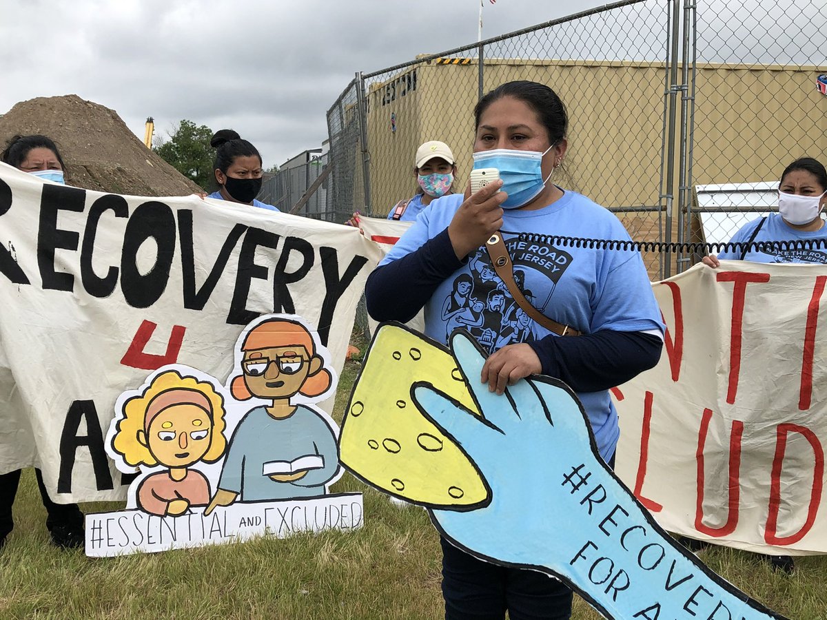 MaketheRoadNJ's tweet photo. Noemi, one of the brave #Fast4Relief Fasters, urges @NJSenatePres @SpeakerCoughlin & the state legislature to add additional funds to provide more relief
“Workers kept working throughout the pandemic. We must have access to aid - not just for a handful of us, but for all of us.” https://t.co/mhujwxX4Ay