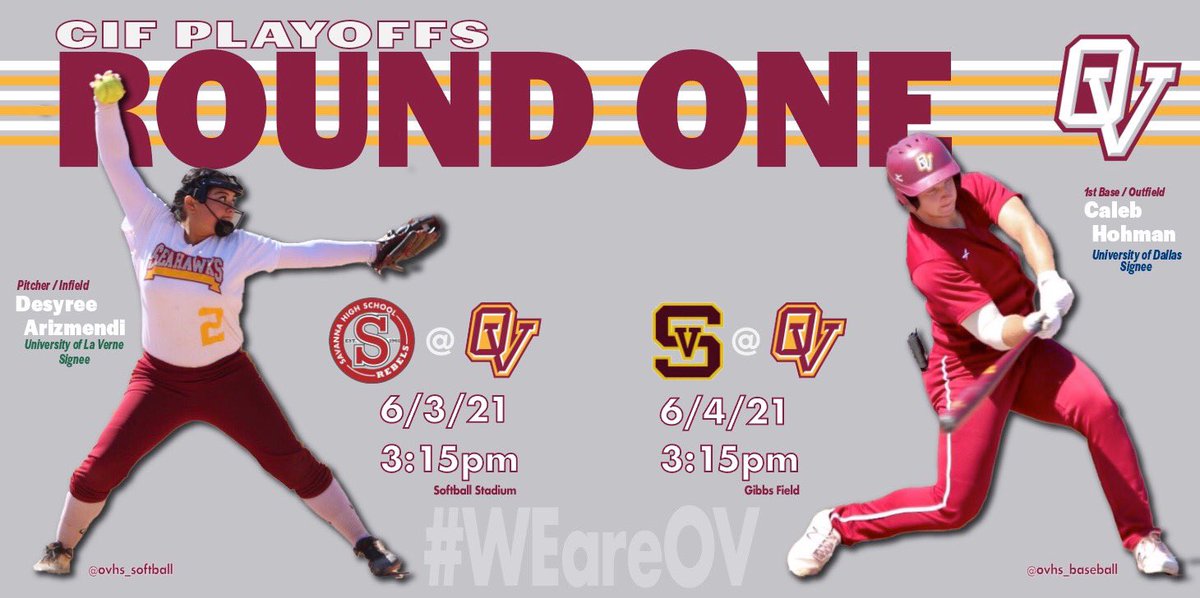 Softball today, Baseball tomorrow - we are ready for the CIF Playoffs!!!