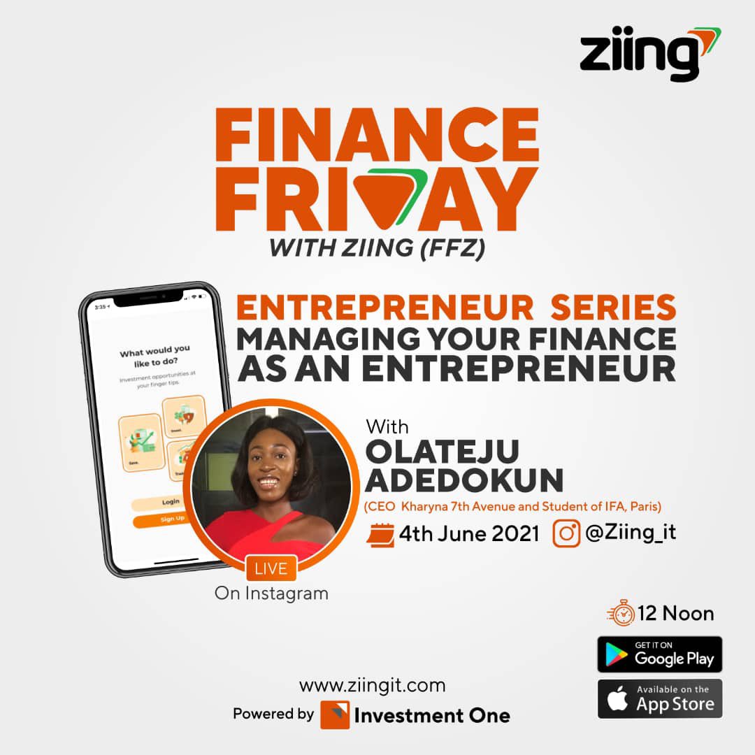 For our first FINANCE FRIDAY in the month of June, <a href="/kharyna7thavenu/">Kharyna7thAvenue</a> a fashion entrepreneur and student of IFA Paris , will be sharing tips on how she manages her finances as a business  owner.
.
.
12pm tomorrow!!
IG LIVE SESSION
.
You do not want to miss this!
#finance #business