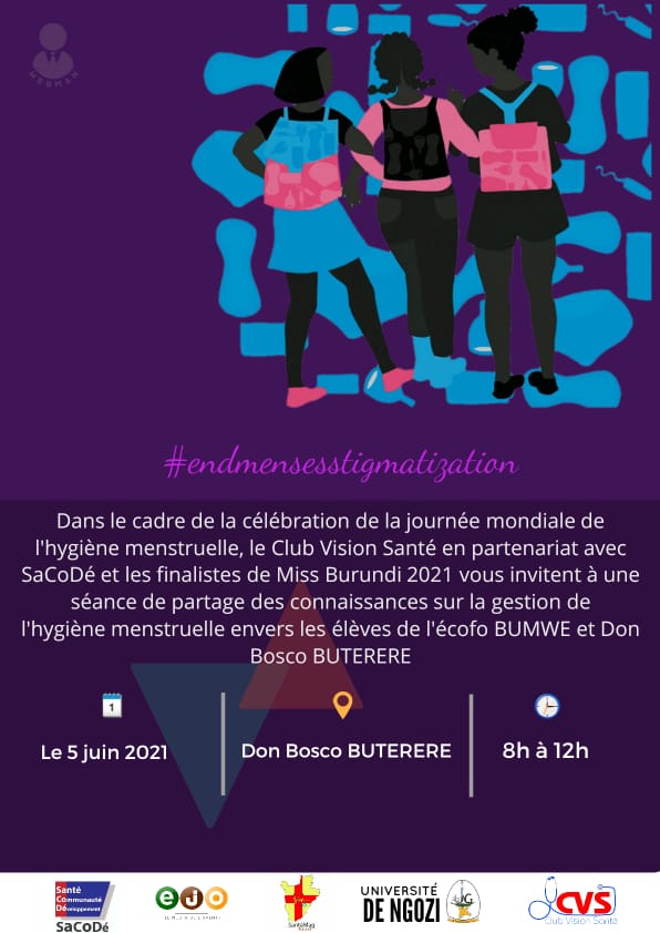 SantemagB's tweet photo. @UNGCVS vous donne rendez-vous ce samedi à Buterere.
#EndStigmatisation
#HygièneMenstruelle
@abem_burundi 
@SacodeBurundi https://t.co/FX7LhKt9G1