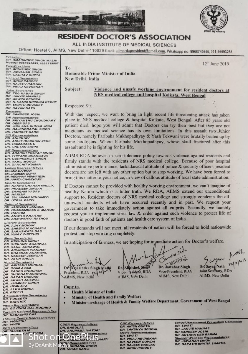 drasmalhi's tweet photo. SEEDS OF”CENTRAL PROTECTION BILL”PUT FORWARD BY @AIIMSRDA @FordaIndia @IMAIndiaOrg on 12/6/2019.THEN #HarshVardhan SIR TOLD,I WILL CALL U WITHIN 1MON TO DRAFT BILL,WHICH WE MADE BY SITTING IN NIRMANBHAVAN,MINISTRY OF HEALTH, THEN IT WAS SENT TO HOME MINISTRY,WHERE IT WAS REJECTED https://t.co/tVV4h2ZdgS
