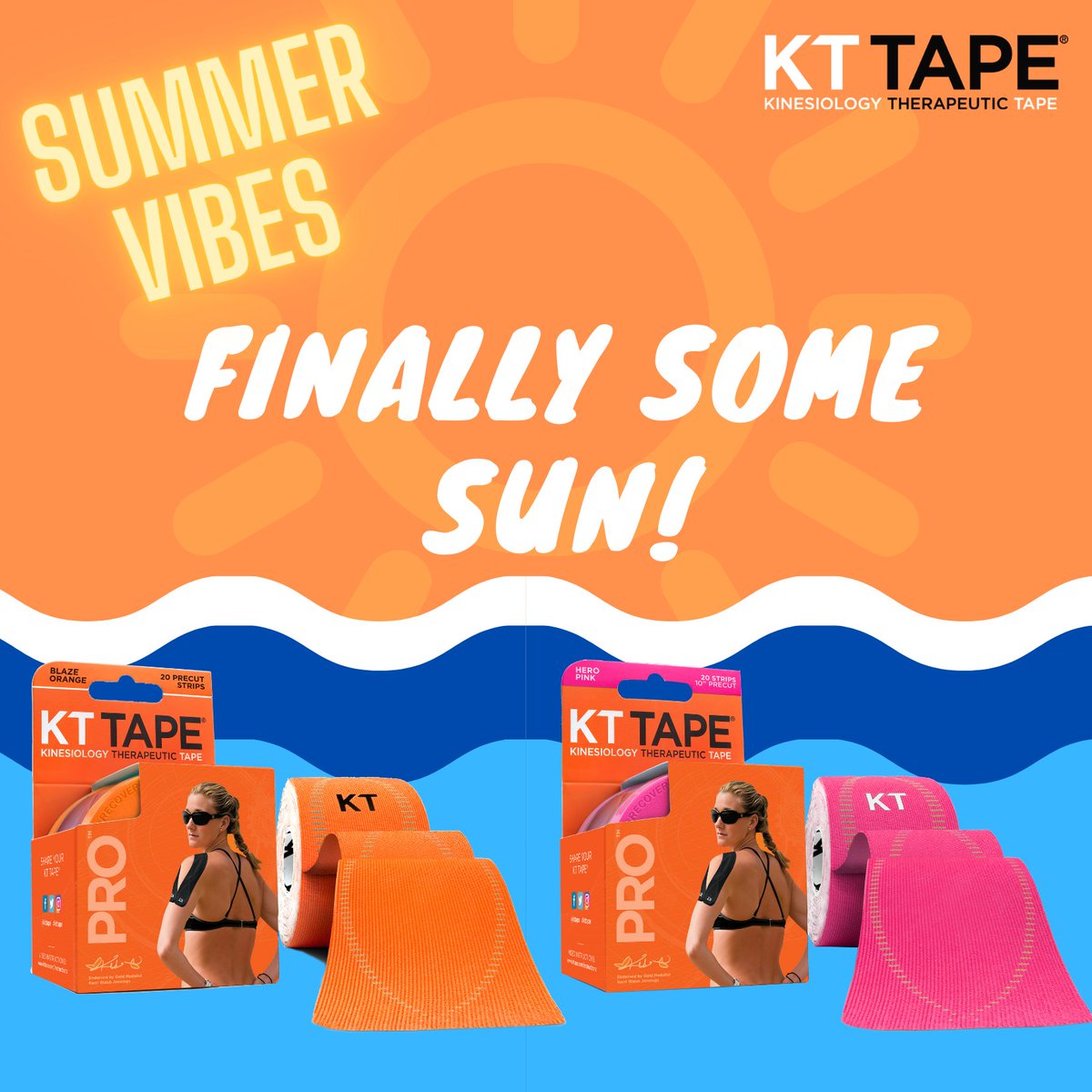 I think I can speak for many when I say we are so happy the sun is out! Out for a run, bike ride, swim? Be sure to get those summer vibes going with our bright colour options!! ☀️☀️☀️ Shop now at kttape.co.uk #kttape #FinishStronger #kinesiologytape #physiotape