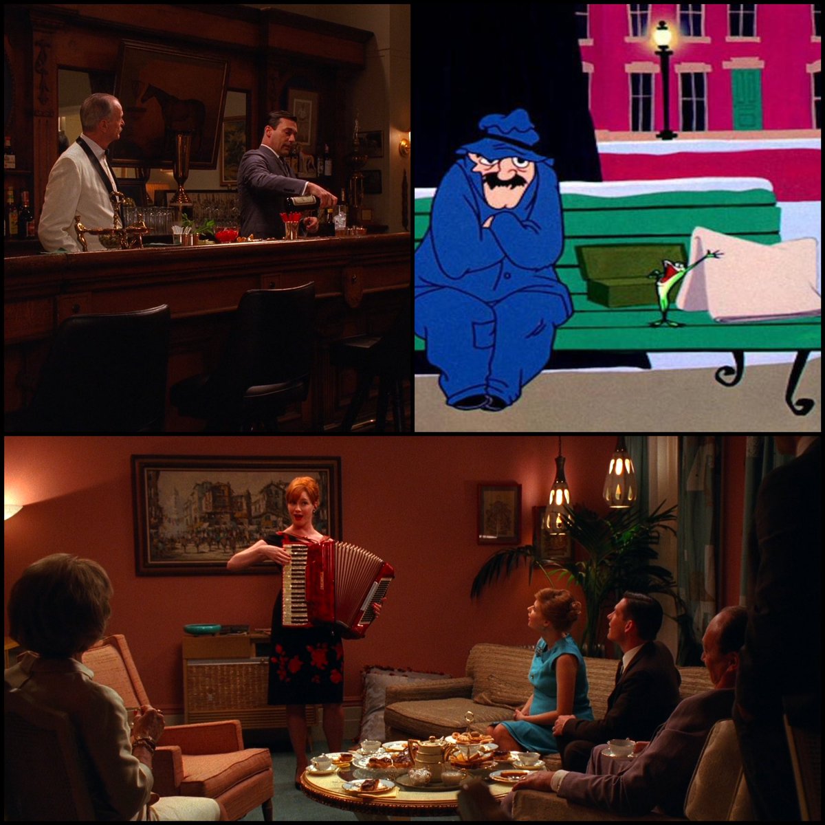RadMadWomen's tweet photo. Check out reference pics from S3E3, My Old Kentucky Home, featuring pregnant women drinking, Joan’s hidden talent, and a really cool bag. https://t.co/2WQvJICJnB https://t.co/aOrMmtoiMe