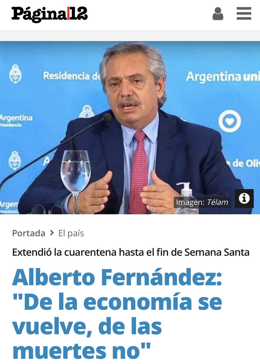 ZarCasmo2's tweet photo. Alberto Fernández :”De la economía se vuelve, de la muerte no”
Santiago Cafiero: “No pedimos más vacunas al fondo Covax para ahorrar dólares”
En este Gobierno prima la coherencia. https://t.co/QAAO9snJgJ