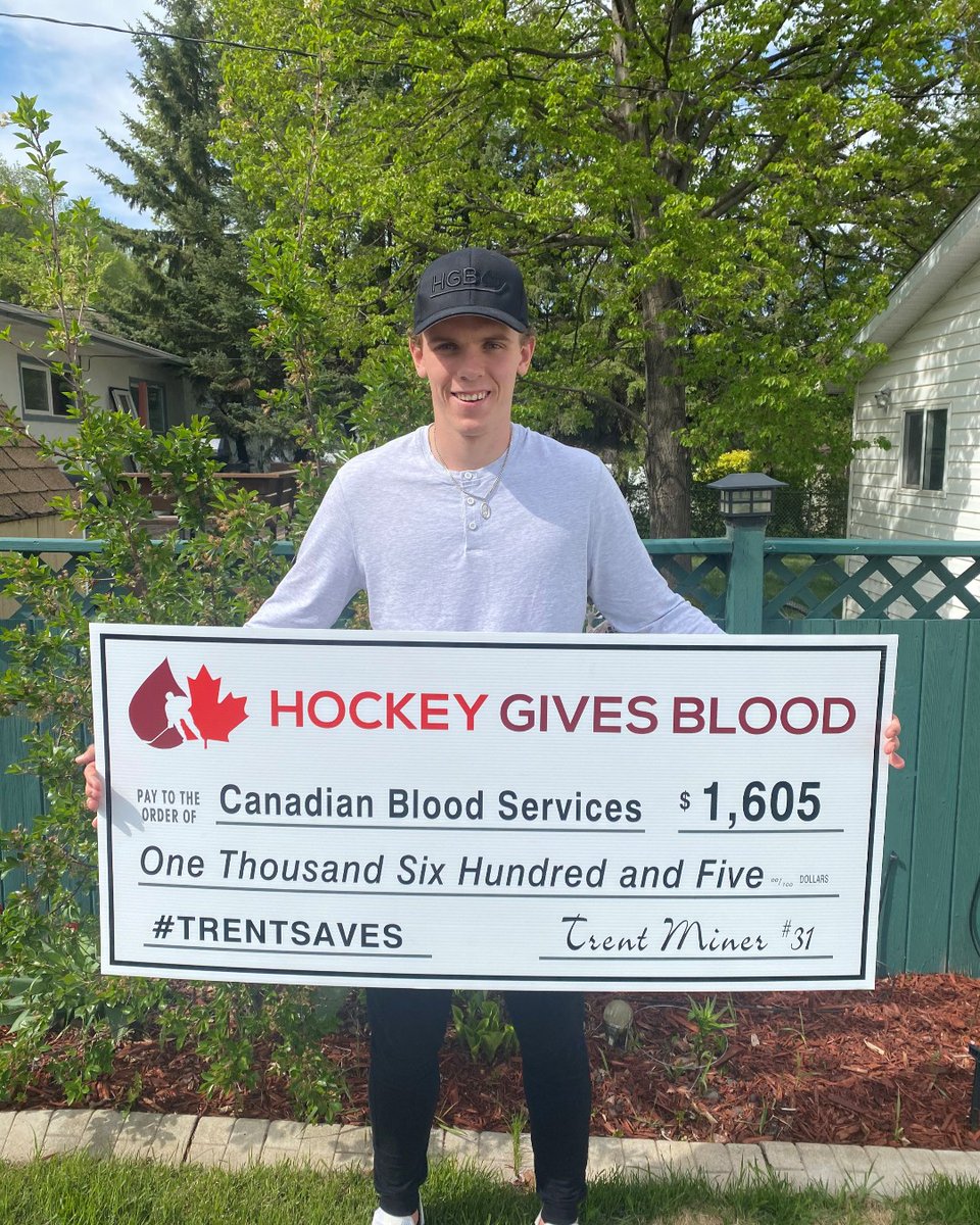Special #ThankfulThursday shout out to <a href="/hkygivesblood/">Hockey Gives Blood</a> player ambassadors: <a href="/SebastianCossa/">Sebastian Cossa</a>, <a href="/DylanGarand/">Dylan Garand</a> and <a href="/trent_miner/">Trent Miner</a>, as well as the donors and communities who supported them. With their combined saves, they raised over $7,600 for Canadian Blood Services!