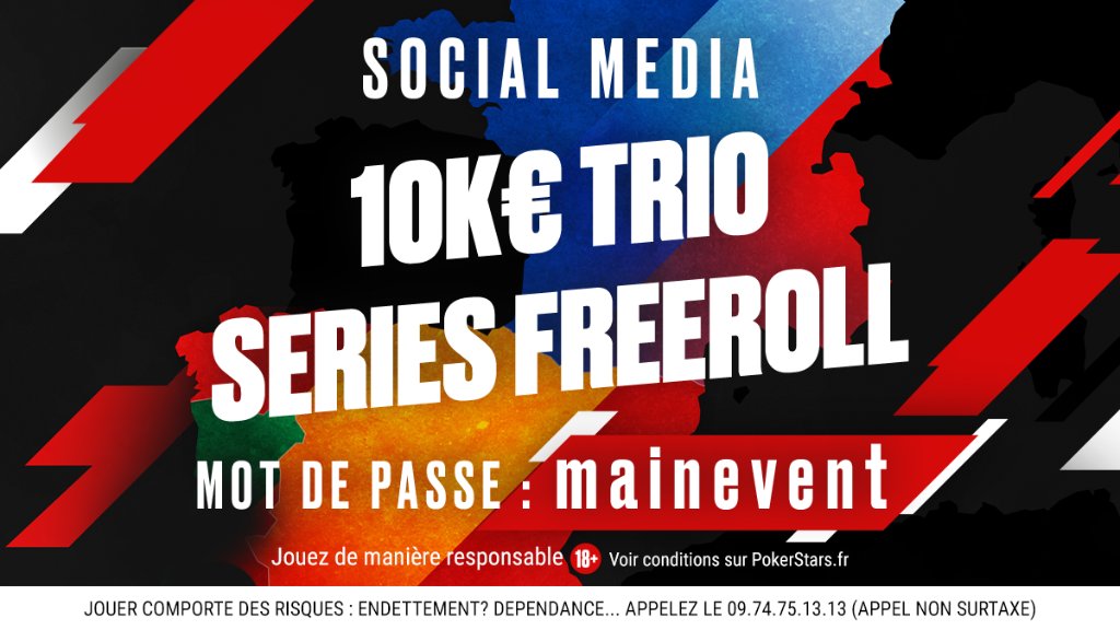 PokerStarsFR's tweet photo. #TRIOSeries + Main Event + Freeroll =
🎟️🎟️🎟️🎟️🎟️🎟️🎟️🎟️🎟️🎟️
🎟️🎟️🎟️🎟️🎟️🎟️🎟️🎟️🎟️🎟️
🎟️🎟️🎟️🎟️🎟️🎟️🎟️🎟️🎟️🎟️
🎟️🎟️🎟️🎟️🎟️🎟️🎟️🎟️🎟️🎟️
Le 5 Juin à 20h00 !
🔑 Mot de passe : mainevent
Pour savoir comment s'inscrire à un freeroll 👉 https://t.co/xOD3ddMU0q https://t.co/cxd6kHgLv9