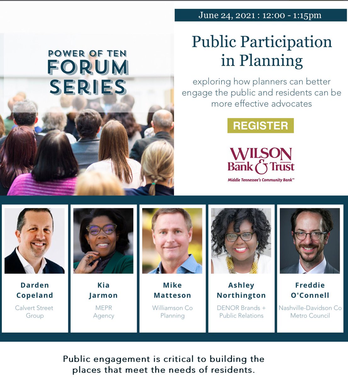 PowerOf10TN's tweet photo. Every neighborhood activist, every planner and every locally elected official can benefit from this free forum! https://t.co/cuABPmMZqG.  #middletennessee #neighborhood https://t.co/QXLgkMB939