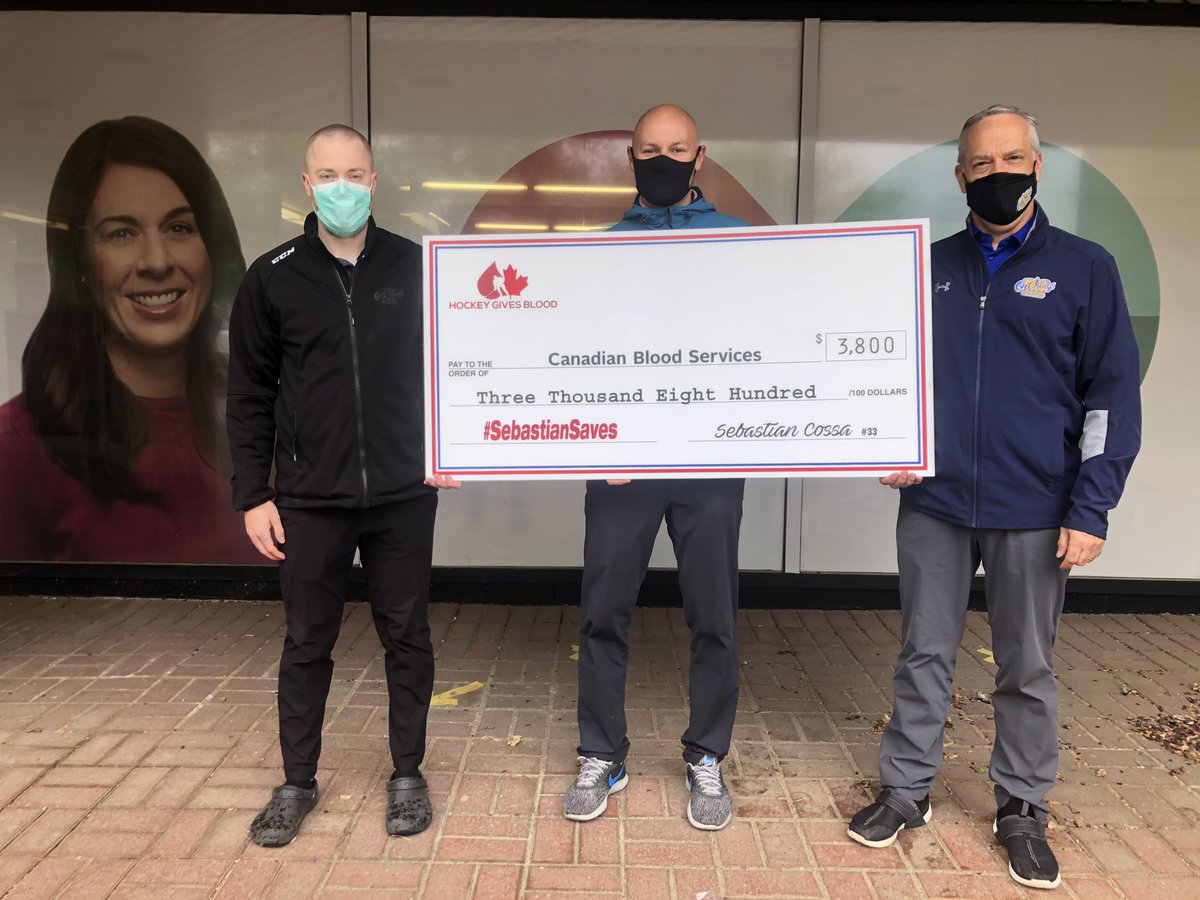 . <a href="/EdmOilKings/">Edmonton Oil Kings</a> goaltender &amp; #HGB Player Ambassador <a href="/SebastianCossa/">Sebastian Cossa</a> made a big impact this past season by helping raise $3800 in support of @canadaslifeline. Through the #Sebastiansaves campaign local #YEG medical professionals generously  ‘stepped up’ and donated $8 per save. 🙏