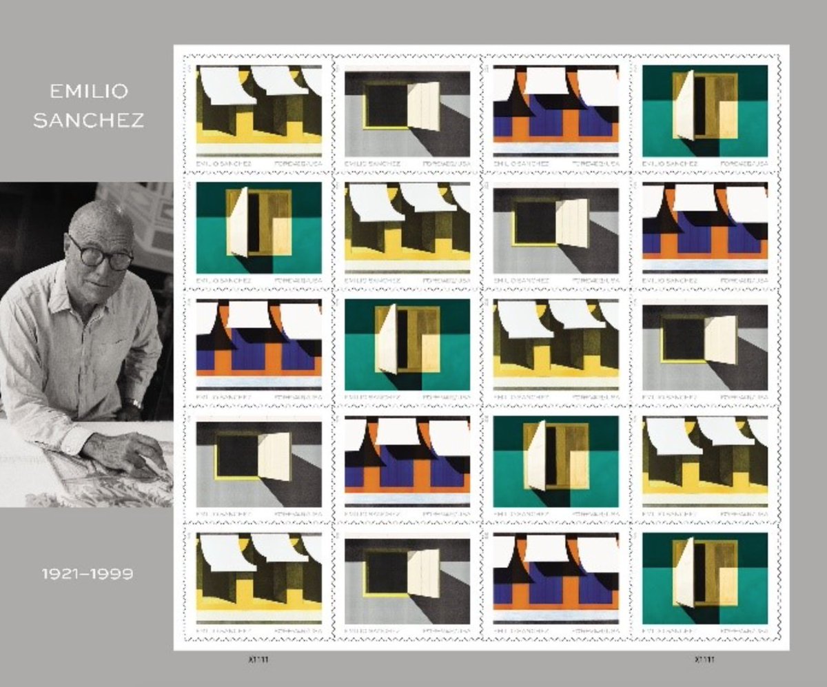 rblancopoet's tweet photo. #OneWeekToday, the @USPS will honor Emilio Sanchez with 4 Commemorative Forever stamps featuring his colorful architectural lithographs and paintings. Join us at the @LnS_Gallery as I reside as the Master of Ceremonies!
https://t.co/cSvYk1I3dg https://t.co/FSDhkGkQsF