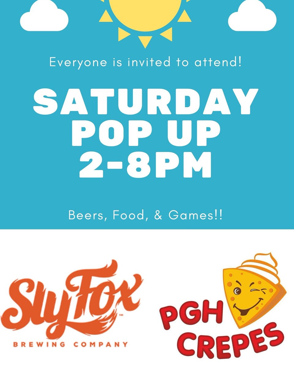 It’s crepe time! 

Join us Saturday for ice cold beer, delicious crepes and outdoor games for the entire family!

Free 2-hour parking at 339 McKean Street,  or Google Maps "The Highline".

<a href="/SlyFoxPGH/">Sly Fox Pittsburgh</a> <a href="/pghcrepes/">PGH Crepes</a>

#pittsburgh #pgh #beerstagram #TheHighlinePGH