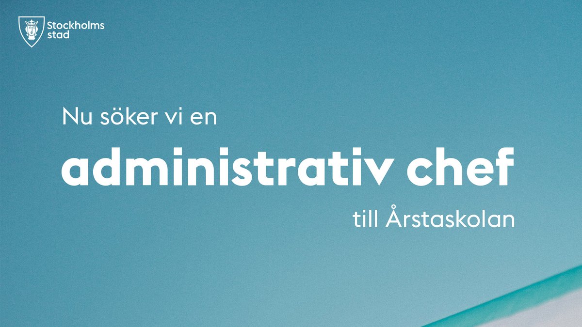 Nu söker vi en administrativ chef. Kanske är det du, som med din kunskap och erfarenhet vill bidra till Årstaskolans fortsatta utveckling?
Vill du veta mer --> stockholmsstad.varbi.com/se/what:job/jo…