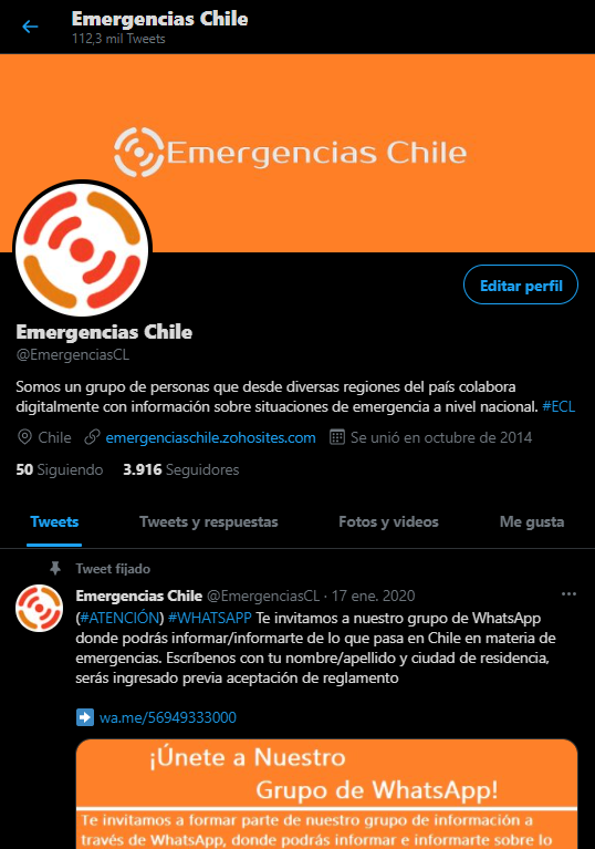 Emergencias Chile tweet media