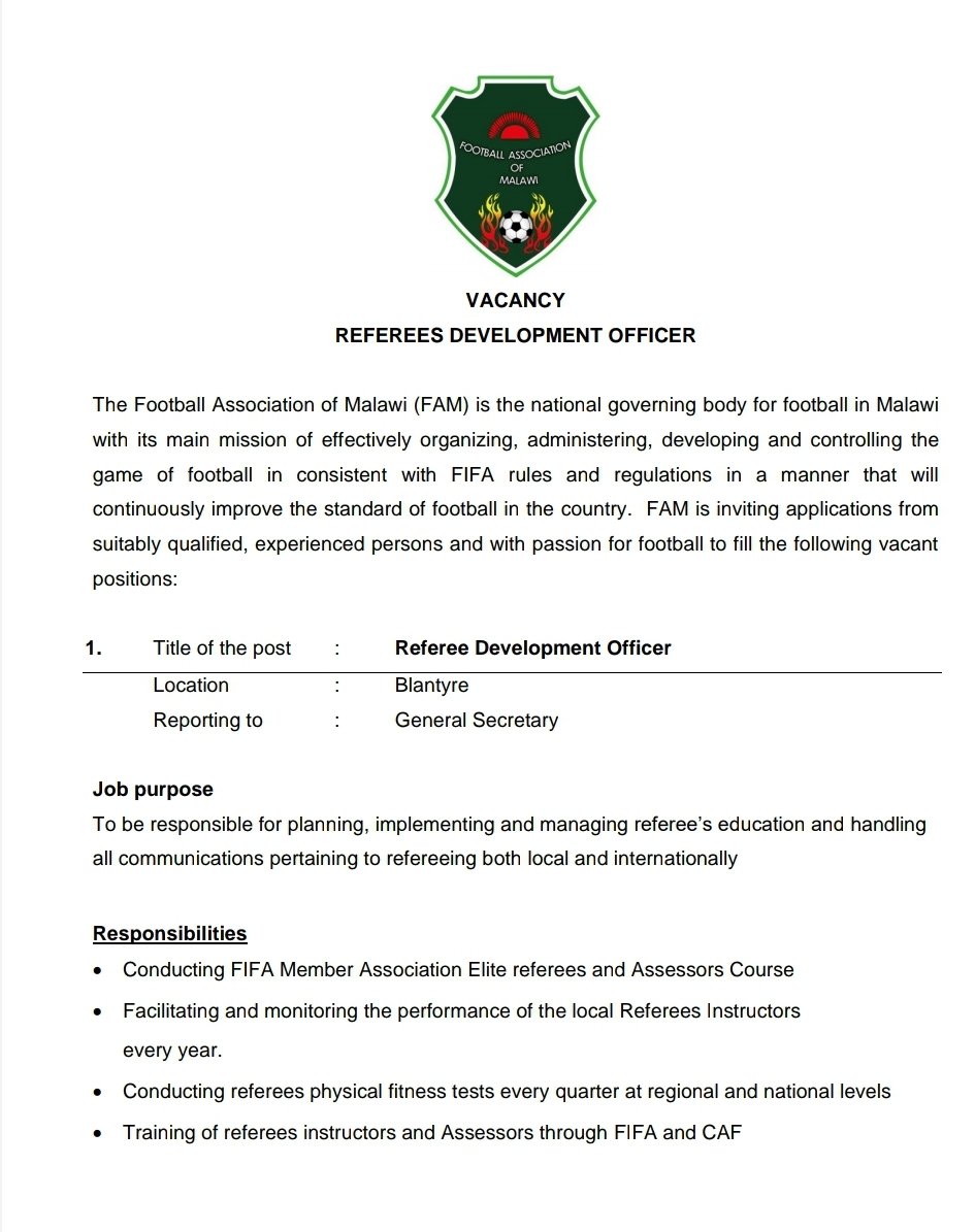 Update: Football Association of Malawi (FAM) to impo