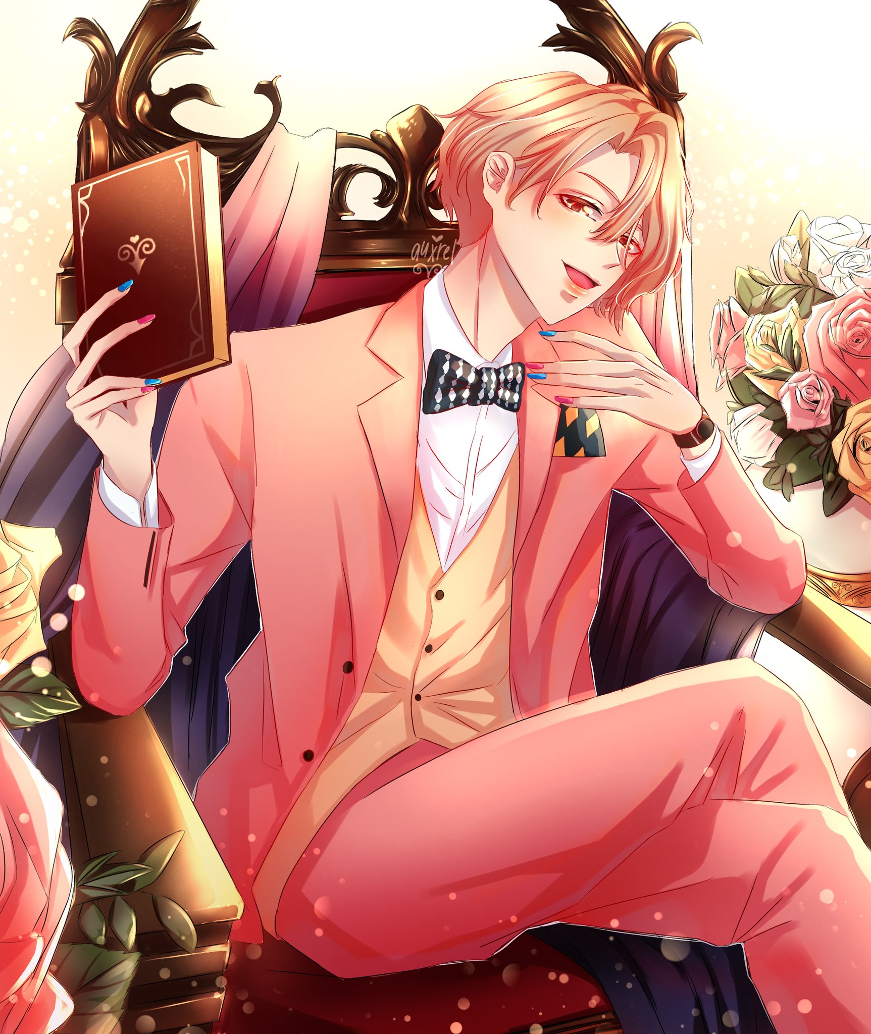 Auxrel Oburi Chi Sir Be Tempting Me To Go To Japan Rn Asmo In A Pink Suit Yes And Owa What S That Book Sir Obeymeasmodeus Obeyme Fanart おべいみー