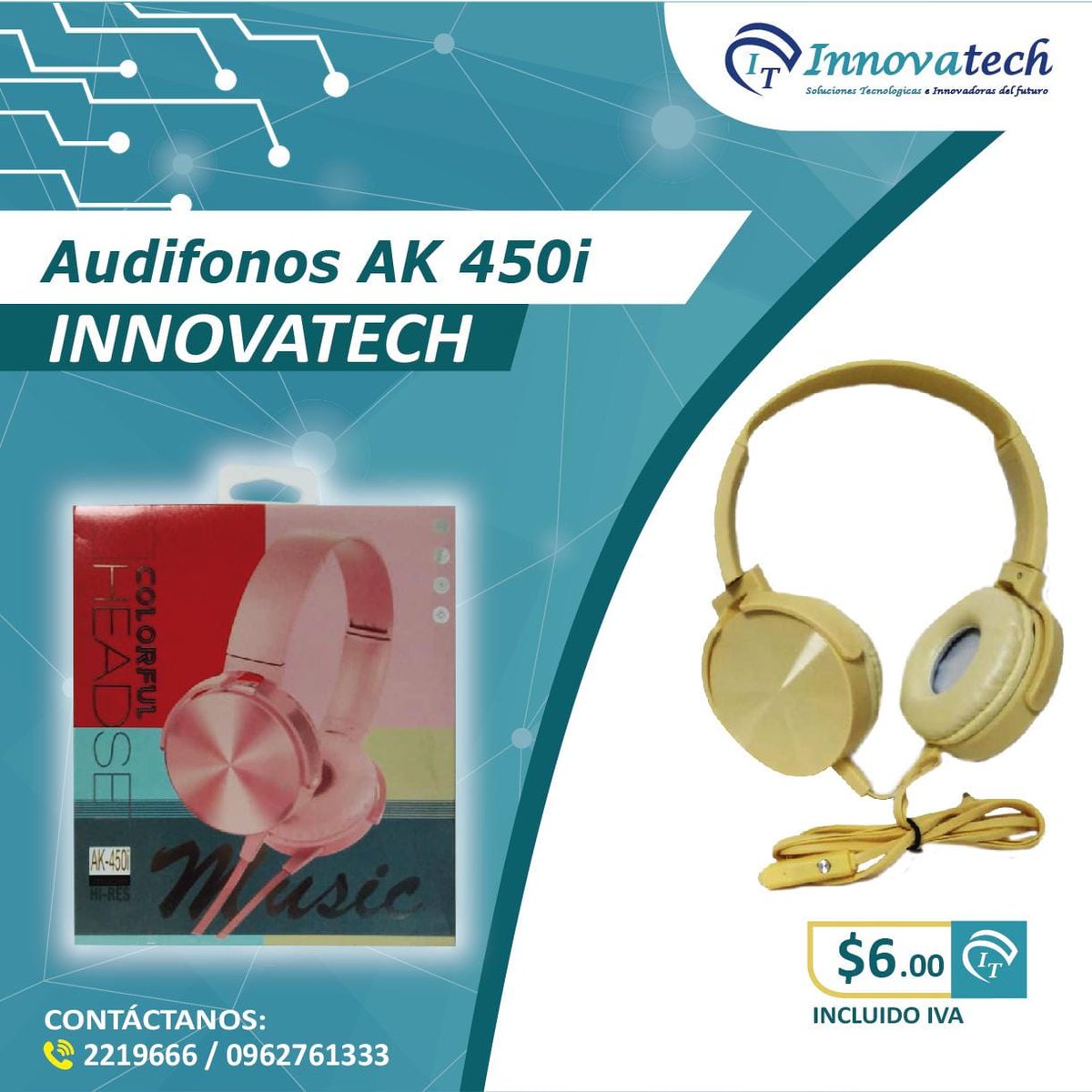 InnovaTech14's tweet image. 🎧Auriculares AK i450
➡️Compatible con cualquier dispositivo con pin de 3,5mm.
🎤Con micrófono. 
👐🏻Manos libres.
➡️Varios colores 

#auriculares #colores #manoslibres #gye #innovatech