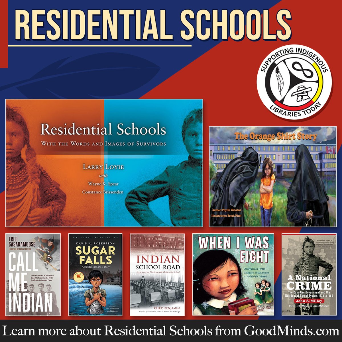 Learn more about Residential Schools from @GoodMindsBooks. Browse our online catalogue for more than 200 titles for all ages.
For more: goodminds.com/collections/re…
#NationalIndigenousHistoryMonth #FNMIEd #ResidentialSchools #IndigenousEd  #NativeEd