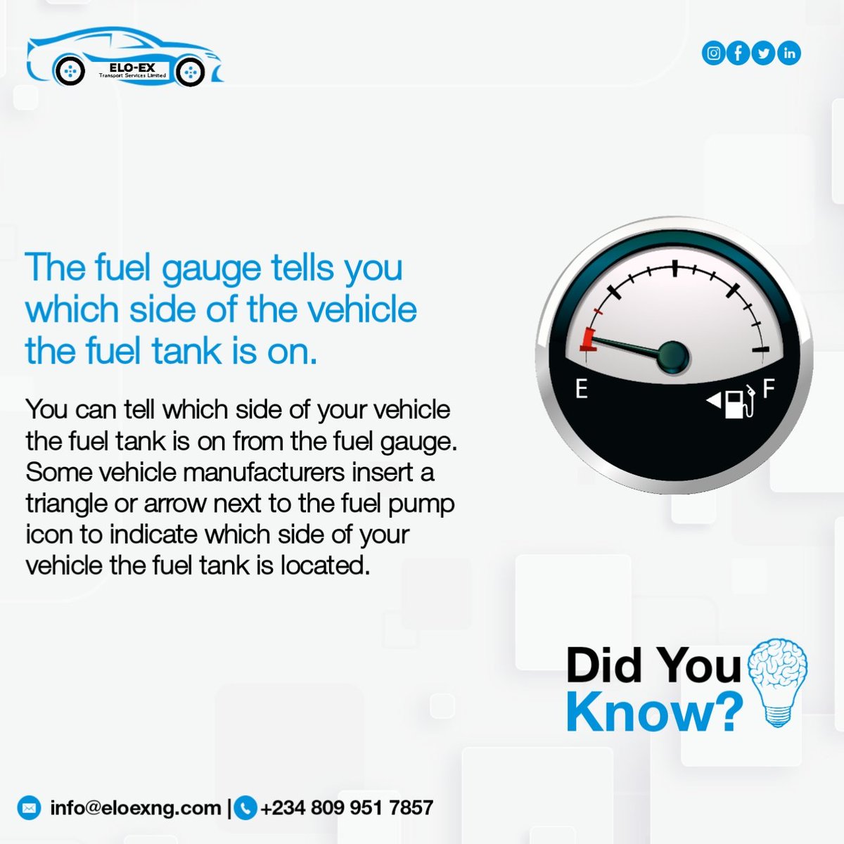eloexng's tweet photo. Did you know? Some vehicle manufacturers insert a triangle next to the fuel pump icon to indicate which side of your vehicle the fuel tank is located.

Let's be your chauffeur for a full day!
Book a vehicle now: https://t.co/3SnfWQcTcP

#eloexng
#carhire
#carrentals
#Lagos https://t.co/OQWPNAo4Ho