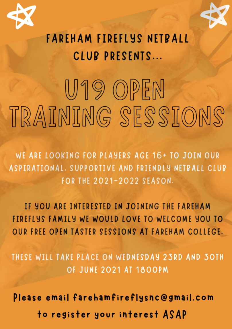 🧡🖤 Calling all players 16+.....come along to our free U19 taster sessions, meet Head Coach Sarah and find out all you need to know about joining the Fireflys family🤩🧡🖤 #ffnc #u19 #wearefireflys
