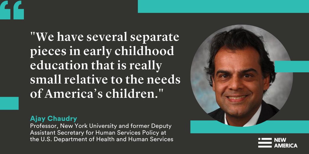 NewAmericaEd's tweet image. Former Deputy Asst. Secretary for Human Services Policy at @HHSGov says, &quot;Most of what we have in #earlychildhood education was built between 1995-2005 and it’s been mostly stagnant.&quot;

Makes the momentum growing now to rebuild and reimagine #ECE all the more important!