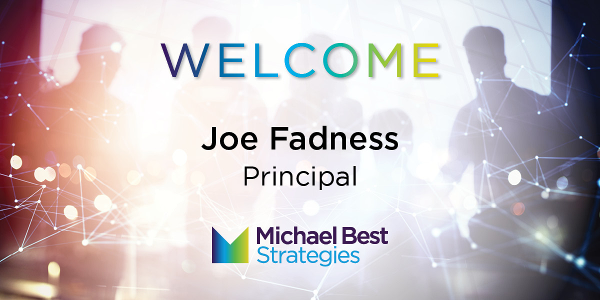 Michael Best Strategies is pleased to announce that seasoned communications strategist Joe Fadness has joined the firm as a Principal on our growing Communications Team:  michaelbeststrategies.com/2021/06/03/mic…