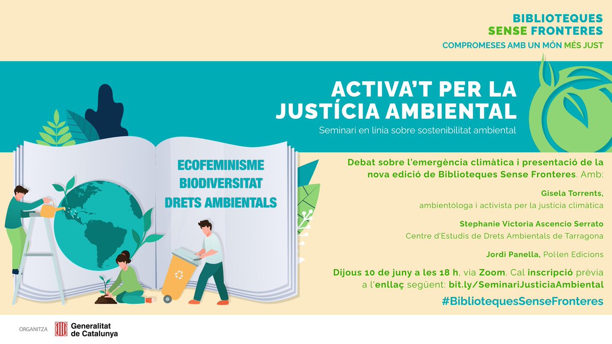 Som una de les #BibliotequesSenseFronteres. El 10 de juny a les 6 de la tarda hi haurà el webinar de presentació 🌏🌱@cooperaciocat  #totefembiblioteca