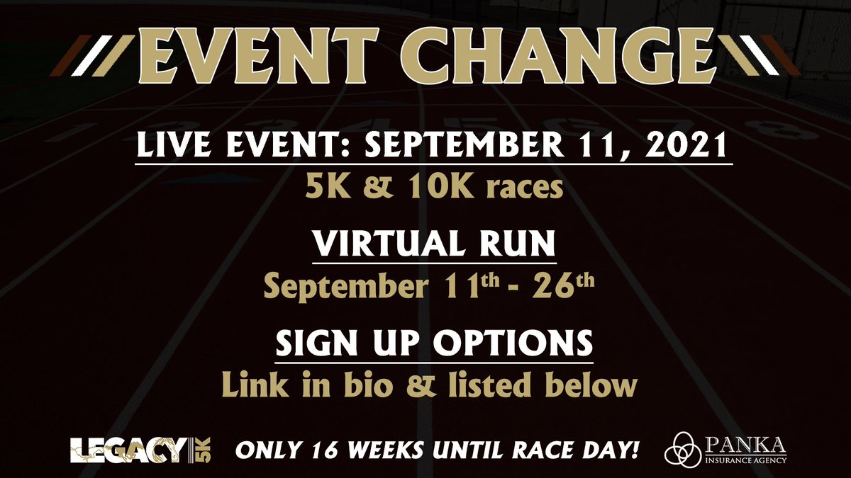 ‼️ Major announcement ‼️ There has been a date and event change for the #SMSULEGACY5K! It will now include a LIVE event September 11th with 5K and 10K race options! We can't wait to run with you this fall. Sign up on the link below: 

stores.apdesignpro.com/smsulegacyrun/… 

#ATD #SMSULEGACY5K