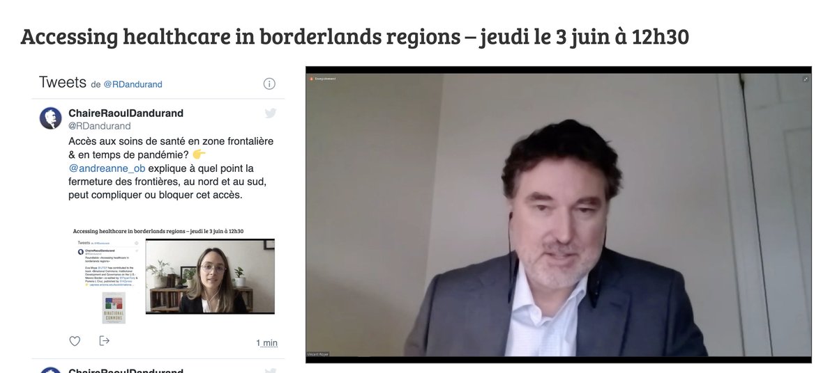 RDandurand's tweet image. .@VRoyer @MRIF_Quebec prononce le mot de conclusion lors de la dernière table ronde du cycle d'activités sur les #frontières et la #COVID19