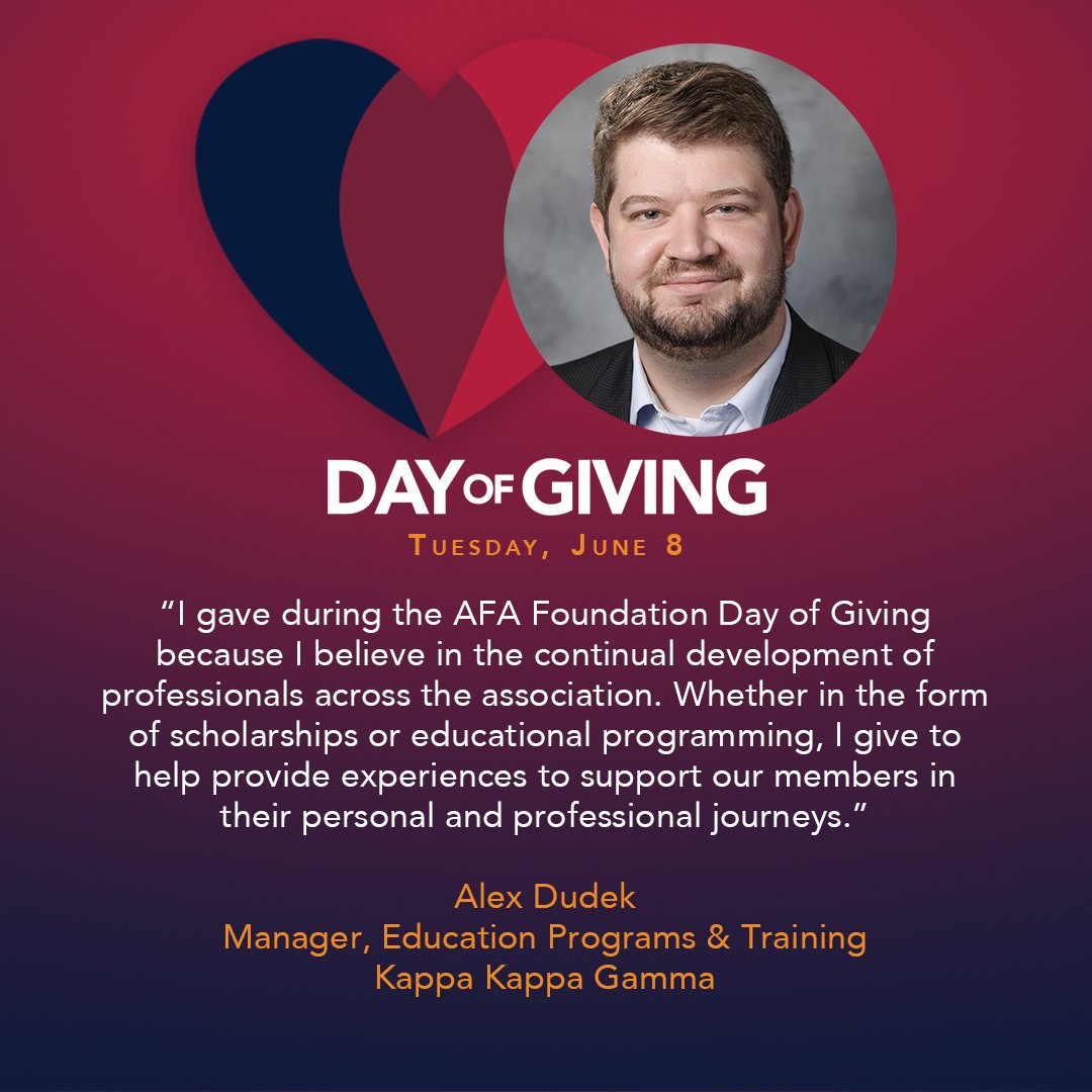 AFA1976's tweet photo. We are only 5 days away from the AFA Foundation Day of Giving! Find out why you should consider giving on Tuesday, June 8 from AFA member, @AlexDudek1. #AFAGIVES https://t.co/qpH0zb6fLQ