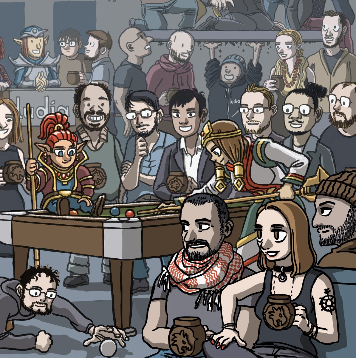 mockman's tweet photo. From my #warriorsofwaterdeep map — a rogue’s gallery of adventurers in the Yawning Portal and the mysterious land of “Canada” #dnd https://t.co/X73sZ6G1dZ https://t.co/VVv58JZW6r