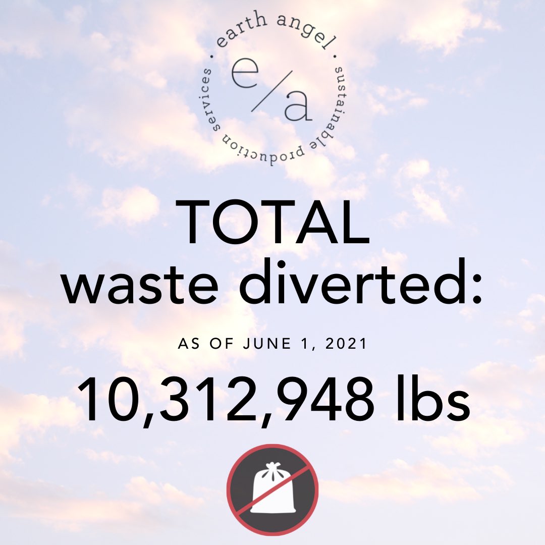 earthangelsets's tweet photo. Earth Angel has diverted 10,312,948 lbs of waste to-date! We’re so proud of our Angels, clients and partners for continuing to help us accomplish these milestones!
#earthangel #sustainability #angelsonset #waste #divertedwaste #zerowaste #compost #notinadumpster #wastefree https://t.co/ImJ3xQQLlI