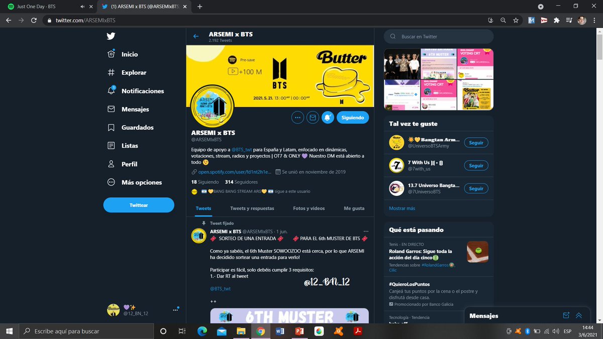 12_BN_12's tweet photo. @ARSEMIxBTS @BTStreamArg @BTS_twt Listo los primeros pasos. Gracias por la oportunidad 💜💜@Cang_Solem https://t.co/IdLDBVPSa5