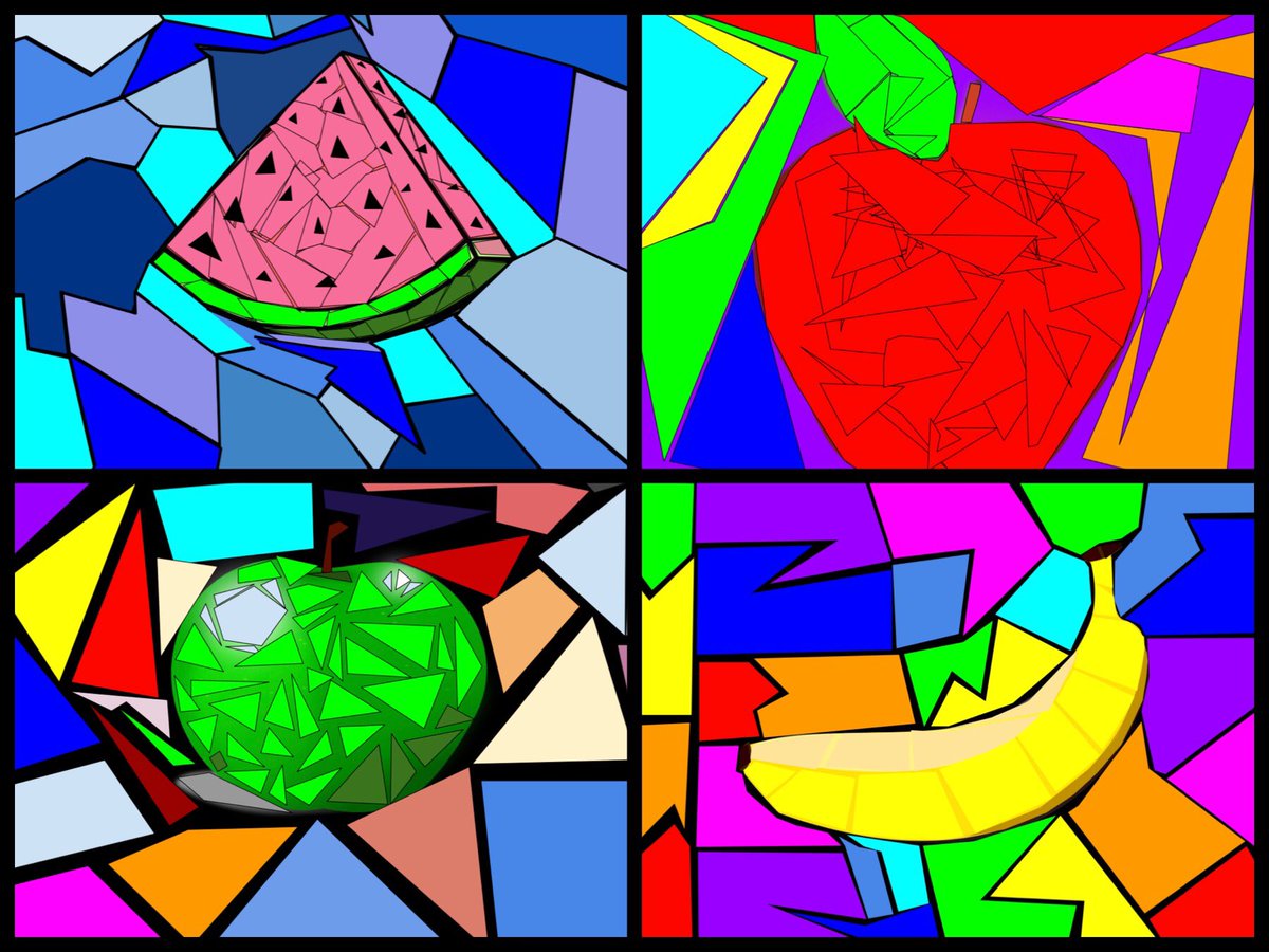 Still life mosaic art using Google Draw!!  They look so amazing!