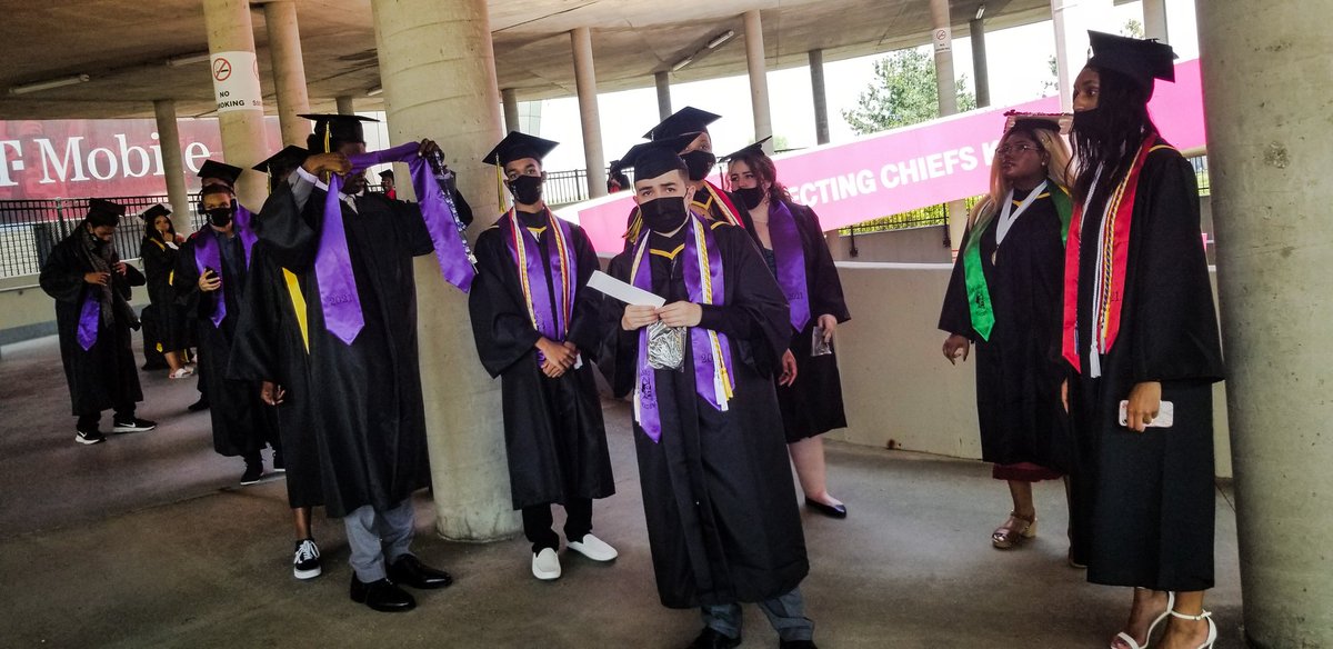 kcpublicschools's tweet photo. We are getting ready for our first Commencement Ceremony of the day, celebrating the @KCPS_Paseo graduates at Arrowhead Stadium. #KCPSGraduations https://t.co/zGRS5FITwC