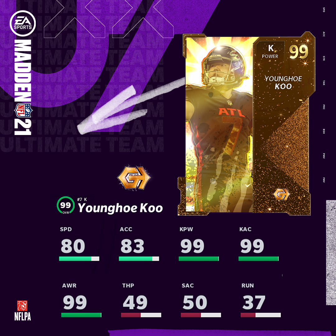 EASPORTS_MUT's tweet photo. #MUTGoldenTicket - Release VI

TOMORROW:
🎟️ @jonathanogden75 (QB)
🎟️ @_CeeDeeThree (WR) 
🎟️ @GenoSacks (DT)
🎟️ @YounghoeKoo (K) https://t.co/ZPwfntJfOf