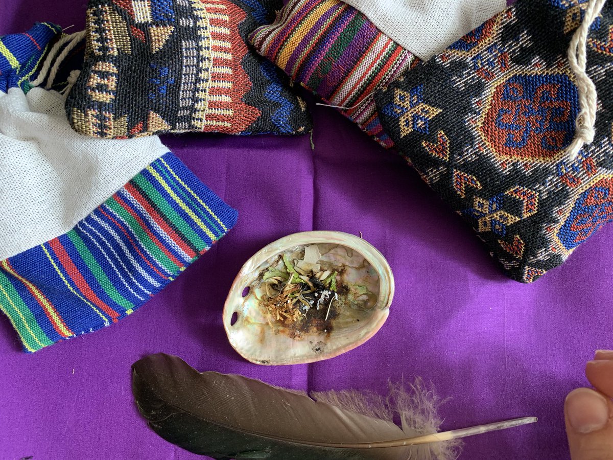 Day 3 of the #NourishAnchorCohort retreat opens with a ceremony led by Haida Knowledge Keeper Jenny Cross to honour the 215 Indigenous children who deserved so much more. Smudging here in Tkaronto with medicines and reflections from @MairGreenfield.