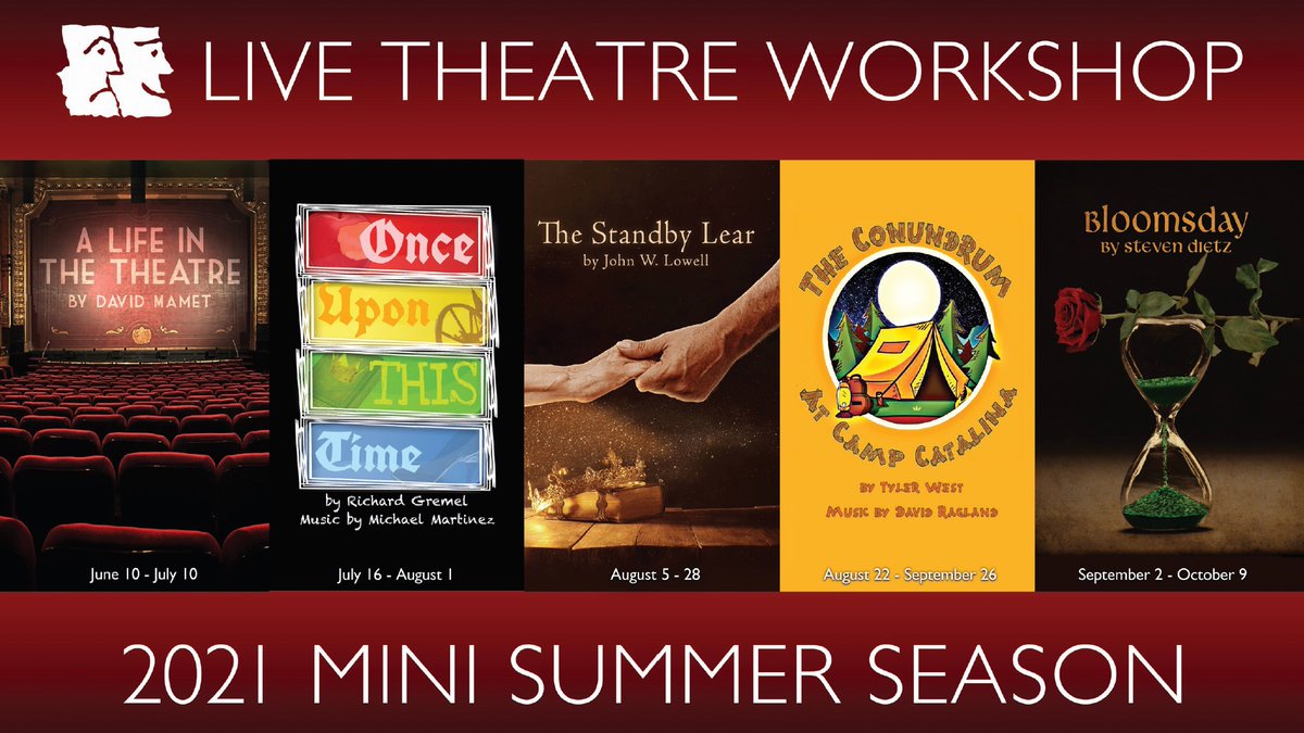 Have you heard? Our indoor Mini Summer Season opens next week with "A Life in the Theatre" by David Mamet. Information about this show and the season at the link below. PLEASE SHARE!
livetheatreworkshop.org/2021/