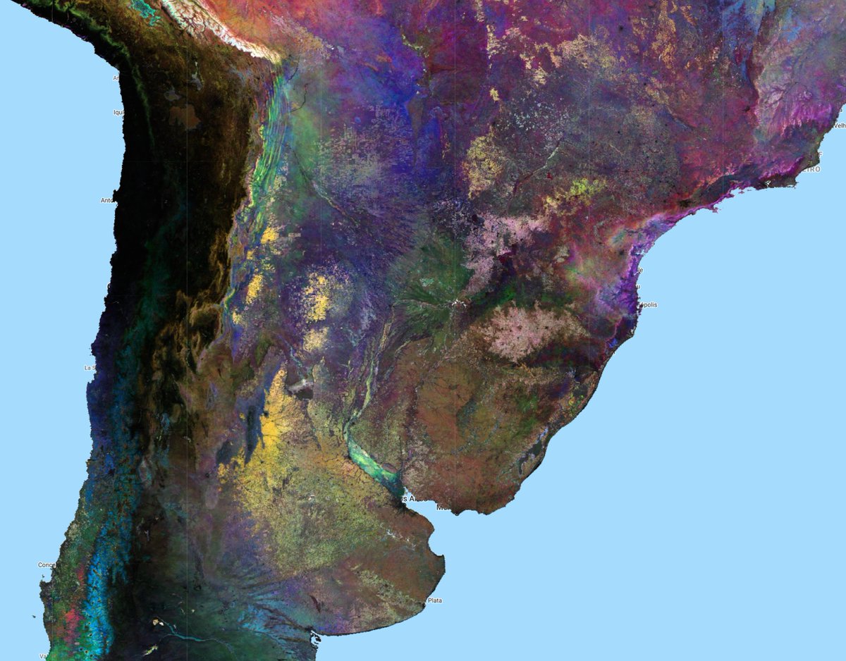 angelini75's tweet image. I always though that seasonal variation should be a good (and meaningful) covariate for #DigitalSoilMapping. So I estimated the standard deviation of NDVI 2000-2021 for each season (Red = DecJanFeb, Green = MarAprMay, Blue = SepOctNov) @yabellini