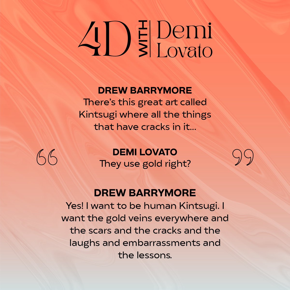 What’s your favorite part from the new episode of #4DwithDemi?? 💞

If you haven’t listened yet, check out  episode 3 with @DrewBarrymore: linktr.ee/4DwithDemi