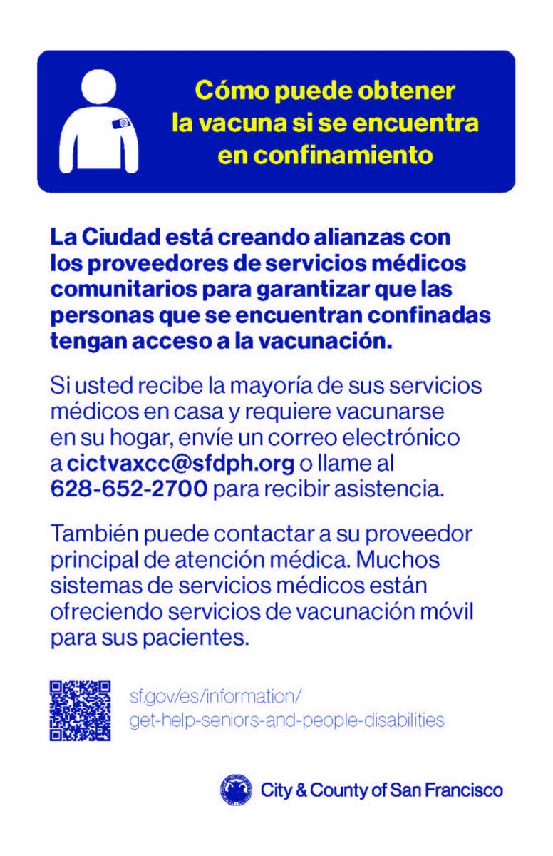 SFIHSSPA's tweet photo. San Francisco is partnering with community health service providers to ensure homebound individuals have access to the COVID-19 vaccine. https://t.co/l7CpE3ItEj
