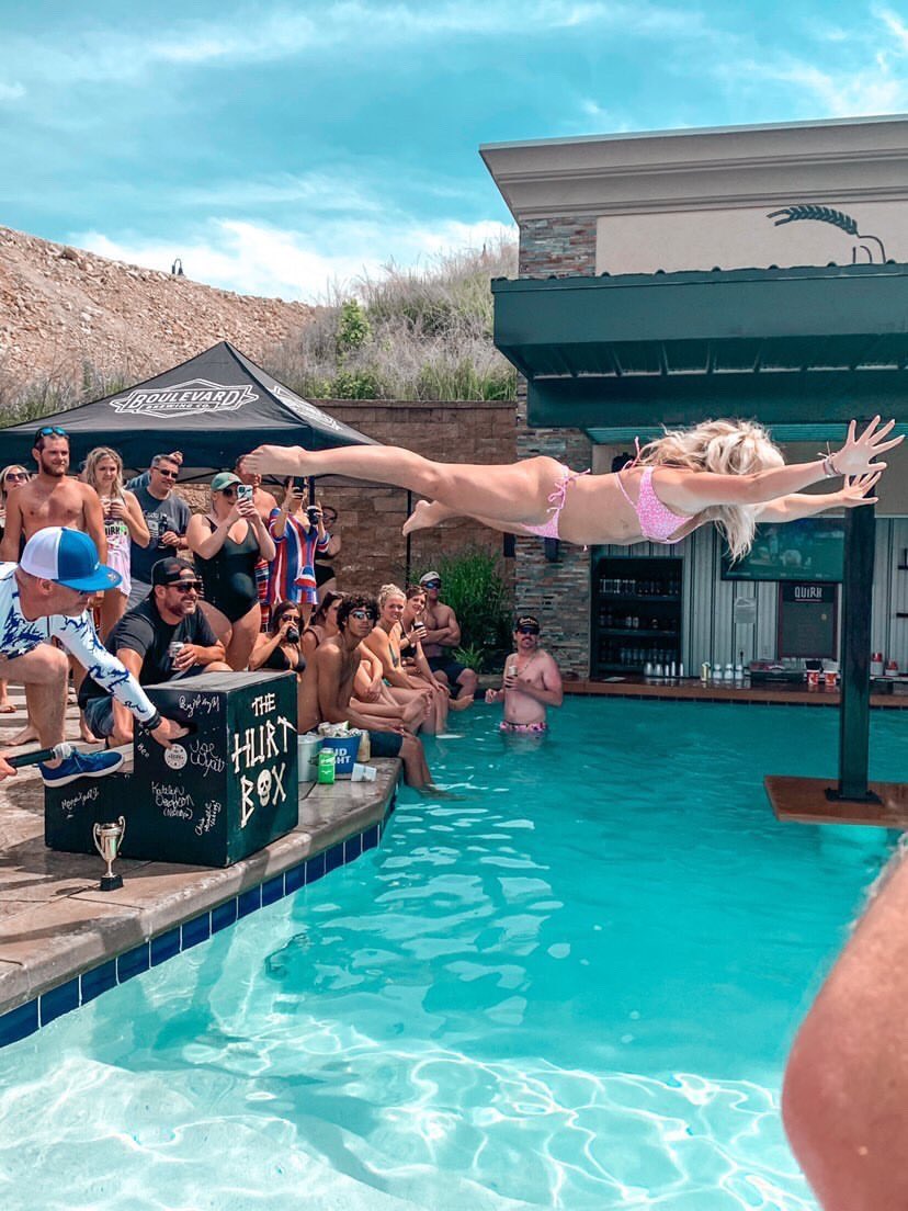 Flying into the weekend like Brylie 🚀

Come relax at the pool today with music by <a href="/DJNickNiemeier/">DJ Nick Niemeier</a> &amp; $25 Boulevard Quirk buckets!

#LakeOfTheOzarks