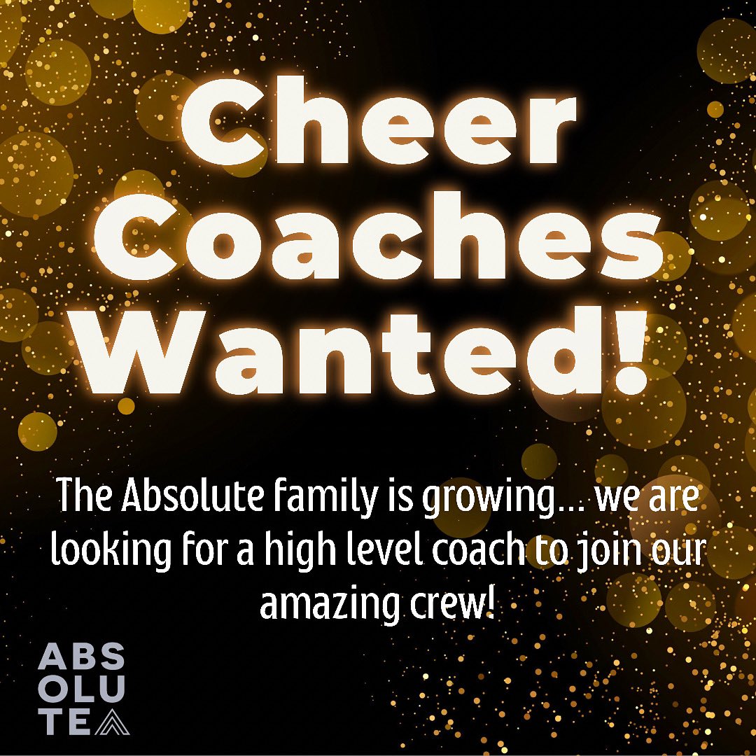 Are you a passionate about cheer? Thinking of making it a career... apply with us 📝 absolute.cgt@gmail.com