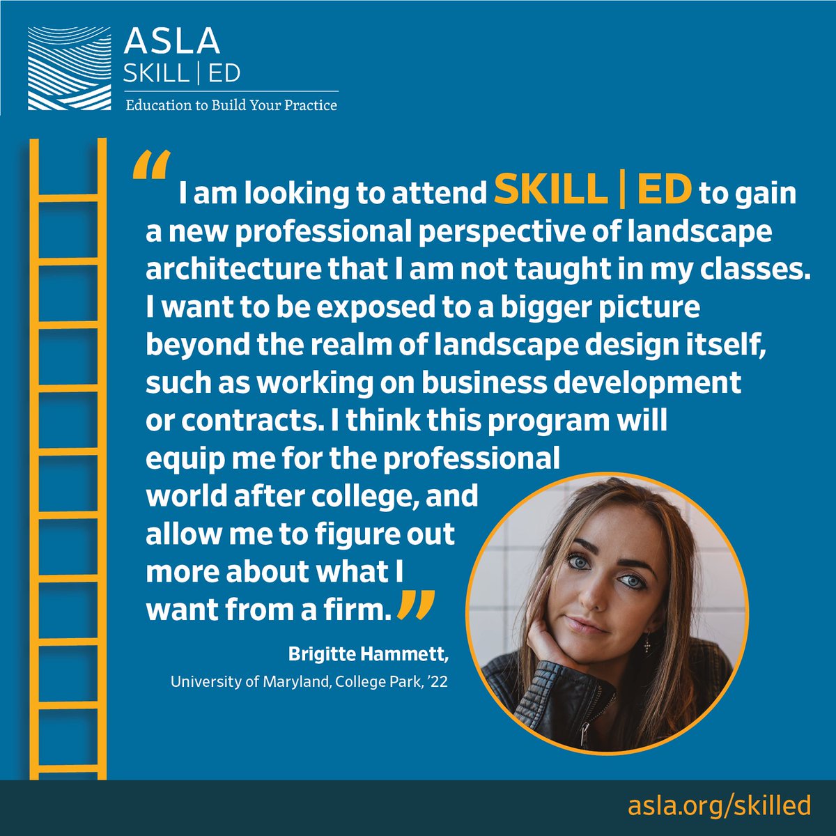 NationalASLA's tweet photo. #ASLASKILLED is the perfect opportunity for #LandscapeArchitecture students to get an inside look at how firms work & start growing their skills in business development, proposals, & contracts. Learn beyond the classroom! Register now: https://t.co/zHIeXjOWOe (1/2) https://t.co/PnDAFt2idC