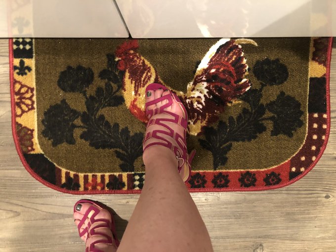 I like stepping on cocks! I like it so much, I want to do it everyday! #cockcrusher #newkitchenmat #ballbuster