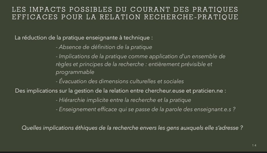 J'ai suivi avec beaucoup d'intérêt la présentation de Laurie Bergeron concernant le courant des données probantes. Je rêve de voir encore plus de chercheurs venir nuancer le discours ambiant. Pour une école riche de toutes ses couleurs ! #GDM2021