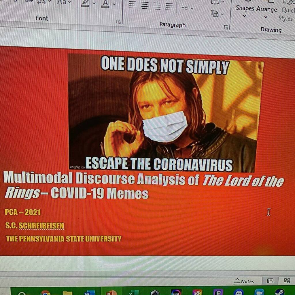 guerrilla_lingu's tweet image. Absolutely loved presenting at #pcaaca #popularcultureassociation ! So many amazing people with brilliant ideas and I got lots of great questions and comments. Here’s to hoping I see everyone again in #seattle next year! #memes #meme #lotrmemes #lotr #ph… instagr.am/p/CPqvRUeB0AC/