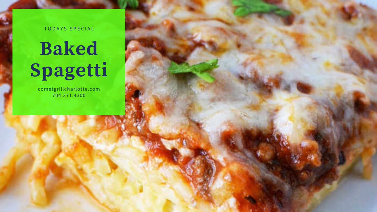 Today’s #dailyspecialclt is Baked Spaghetti with cornbread &amp; garlic break 🍝 Open for takeout/curbside/delivery &amp; dine in! #eatdrinkclt #clteats #clt #supportlocalclt #dilworth