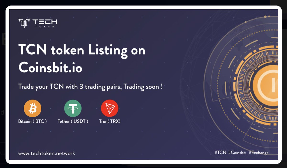 SirLRonHODLer's tweet image. Everyone claim their May free $TCN release yet?! 🚀🚀
#TechToken is also holding strong at $0.01749999 at #Coinsbit exchange. Looking forward to seeing EOY prices once the pre-sale is over. 
@TCNToken @c0insbit