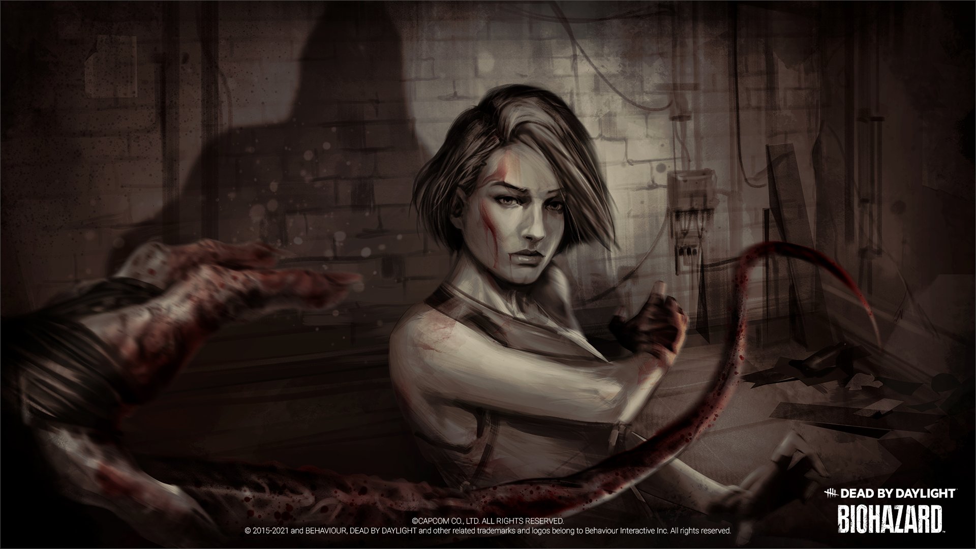 公式 Dead By Daylight ジルはその後ラクーンシティに戻り残された生存者を救い出した ところが 死を招く冷酷な超人兵 と銘打たれたネメシスによって追跡されてしまう Biohazard Capcom バイオハザード ジルのストーリーはこちら