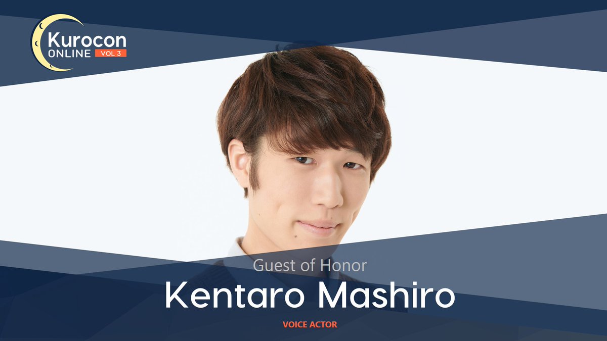 Guess what? We’ve got a seiyuu announcement for you all today~! Kentaro Mashiro is a brand-new voice actor who will be joining #KuroConvol3 ! He will be starring in the upcoming anime MUTEKING so come cheer him on at #Kurocon this summer! #onlineconvention kurocon.org/2021/06/03/ann…